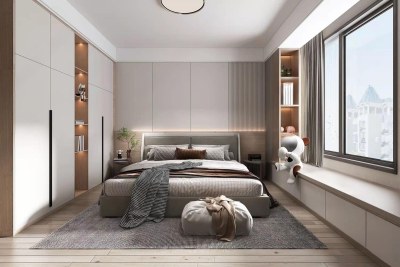 现代家居卧室3D模型下载